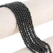 Perles rondes 4 mm pierre gemme - Spinelle noir x36cm