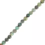 Perles rondes 4 mm pierre gemme - Turquoise africaine - Jaspe x39cm