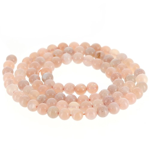 Perles rondes 4 mm pierre gemme - Mix de Pierre de lune Peach x38cm