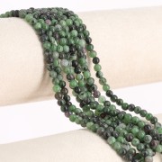 Perles rondes 4.5 mm pierre gemme - Rubis Zoisite x38cm