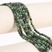 Perles rondes 4.5 mm pierre gemme - Rubis Zoisite x38cm