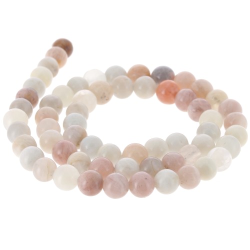 Perles rondes 6 mm pierre gemme - Mix de Pierre de lune Peach x39cm