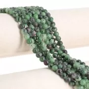 Perles rondes 6.5 mm pierre gemme - Rubis Zoisite x39cm