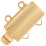 Fermoir rectangle 2 rangs à clipser 12x10 mm - Doré x1