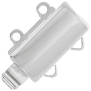 Fermoir rectangle 2 rangs à clipser 12x10 mm - Rhodié x1|raw }}