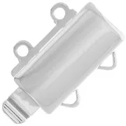 Fermoir rectangle 2 rangs à clipser 12x10 mm - Rhodié x1