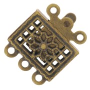 Fermoir 3 rangs 10 mm bronze x2
