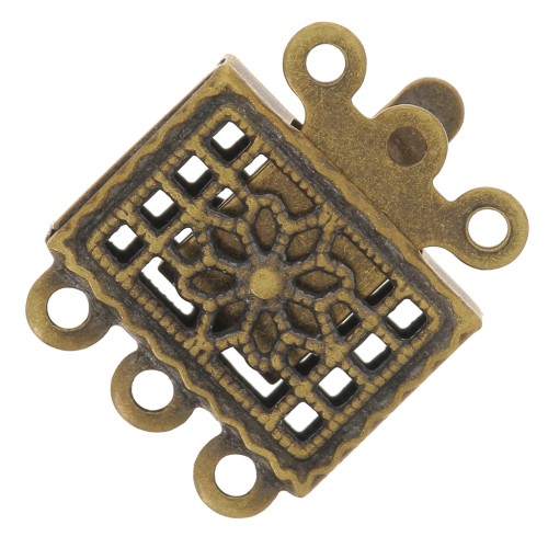 Fermoir 3 rangs 10 mm bronze x2