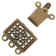Fermoir 3 rangs 10 mm bronze x2