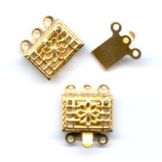 Fermoir 3 rangs 10 mm doré à l'or fin x2|raw }}