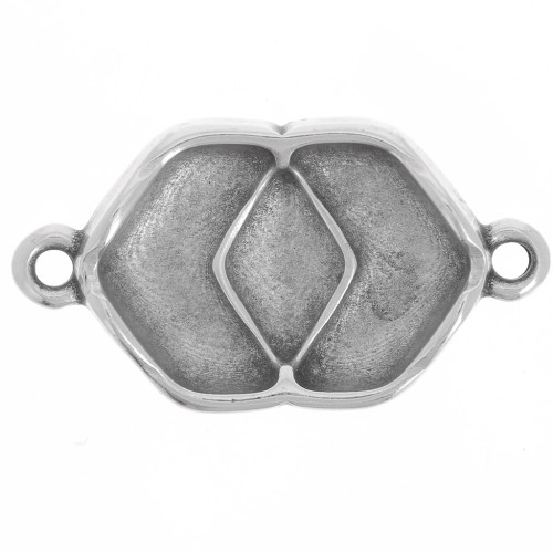 Cymbal - Intercalaire pour perles Chevron 23x13 mm - Vatos - Argenté vieilli x1