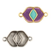 Cymbal - Intercalaire pour perles Chevron 23x13 mm - Vatos - Argenté vieilli x1