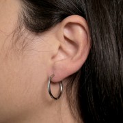 Créoles rondes 22 mm - Fil 2 mm - Acier Inoxydable 304 x2