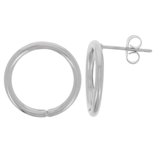 Boucles d'oreilles cercle évidé 18 mm - Acier inoxydable 304 x2