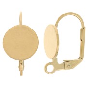 Dormeuses 17 mm pour cabochon 10 mm - Acier inoxydable 304 Doré x2|raw }}