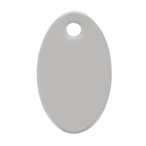 Sequins ovales 10x6 mm - médaille à graver - Acier inoxydable 304 x4