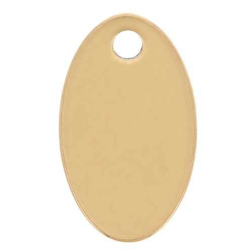 Sequins ovales 12x7 mm - médaille à graver - Acier inoxydable 304 Doré x4