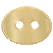 Bouton ovale lisse courbé 14x11 mm - Doré à l'or fin x1
