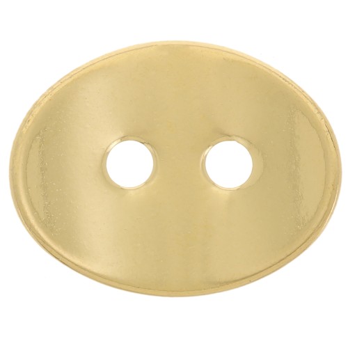 Bouton ovale lisse courbé 14x11 mm - Doré à l'or fin x1