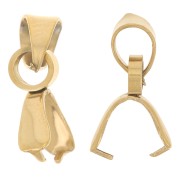 Attaches pendentifs 14 mm - Acier inoxydable 304 Doré x5|raw }}
