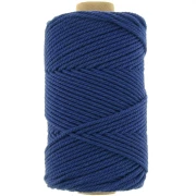 Bobine de cordon en coton pour macramé 2 mm - Bleu Marine x100m