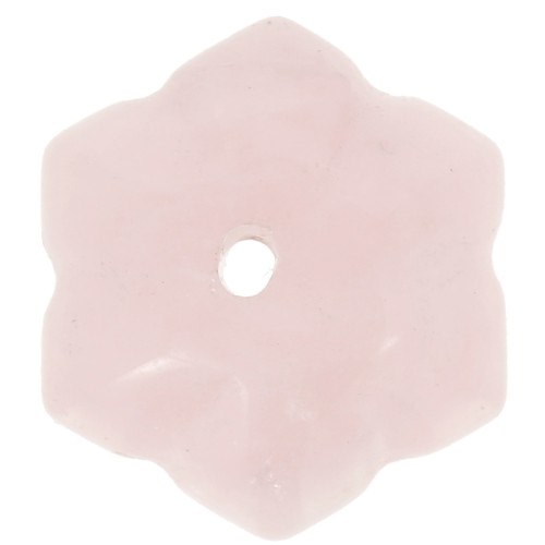 Perle rondelle citrouille 12 mm en pierre gemme - Quartz rose x1