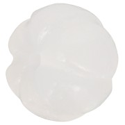 Perle citrouille 13 mm en pierre gemme Jade - Blanc x1