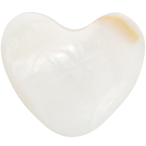 Cabochon coeur 16x18.5 mm en nacre - Naturel x1