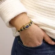 Bobine de fil ciré Linhasita pour micro macramé 1.2 mm Violet métallisé (Purpura)