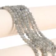 Perles rondes facettées 6 mm pierre gemme - Labradorite x38cm