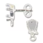 Clous d'oreilles porte-poires 4300/4328 10x6 mm argenté x2