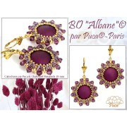 Cabochon rond en verre par Puca® 18 mm - Chatoyant Burgundy x1