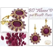 Cabochon rond en verre par Puca® 18 mm - Chatoyant Burgundy x1