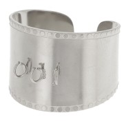 Bague large réglable - 3 anneaux ouverts - T.52 à 58 - Acier inoxydable 316L x1|raw }}