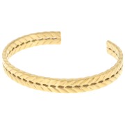 Bracelet jonc ovale tressé - réglable 8x165 mm - Acier inoxydable 316L Doré|raw }}