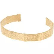 Bracelet jonc ovale - tressé plat -réglable 10x155 mm - Acier inoxydable 316L Doré