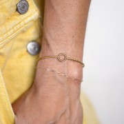 Bracelet jonc cercle - réglable 10x155 mm - Acier inoxydable 304L Doré