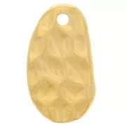 Breloque ovale irrégulière martelée 15x9 mm - Acier inoxydable 316L Doré x1