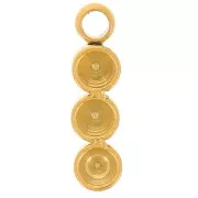 Breloque barre 11x3 mm pour cabochon 2.2 mm - Acier inoxydable 304L Doré x1