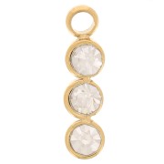 Breloque barre 11x3 mm pour cabochon 2.2 mm - Acier inoxydable 304L Doré x1