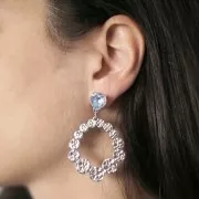 Pendentifs goutte martelé 41x36 mm - Acier inoxydable 316L x2