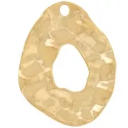 Pendentifs goutte irrégulier martelé 31x25 mm - Acier inoxydable 316L Doré x2