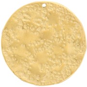 Pendentif rond martelé 25.5 mm - Acier inoxydable 316L Doré x1
