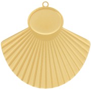 Pendentif ethnique effet plissé 27x28mm pour cabochon 10x8 mm Acier inox 316L Doré|raw }}