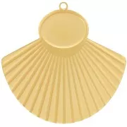 Pendentif ethnique effet plissé 27x28mm pour cabochon 10x8 mm Acier inox 316L Doré