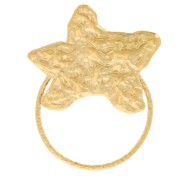 Pendentif étoile de mer martelé et cercle diamanté 29x23 mm - Acier inox 304L Doré