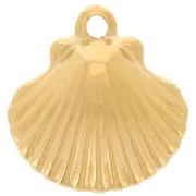 Breloque coquillage 16x15 mm - Acier inoxydable 304 Doré x1