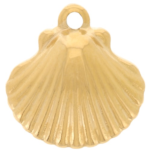 Breloque coquillage 16x15 mm - Acier inoxydable 304 Doré x1