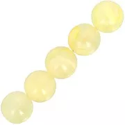 Perles en résine transparente 6 mm - Jaune clair marbré x20