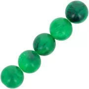 Perles en résine transparente 6 mm - Vert foncé marbré x20